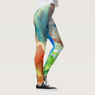 Beruhigendes abstraktes Watercolor-Farben-Spritzen Leggings