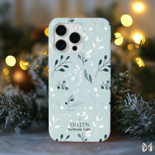 Beruhigendes blaues Blattmuster - Eleganter Minima Case-Mate iPhone Hülle