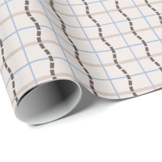 Beruhigendes geometrisches Mosaik - blaues Taupe Geschenkpapier