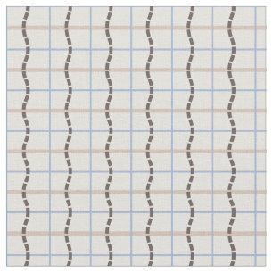 Beruhigendes geometrisches Mosaik - blaues Taupe Stoff