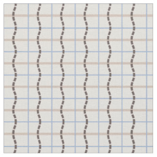 Beruhigendes geometrisches Mosaik - blaues Taupe Stoff
