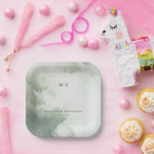 Beruhigendes Grün-Wassercolor Pappteller (Party)