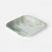 Beruhigendes Grün-Wassercolor Pappteller (Gewinkelt)