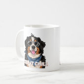 Beruhigter Berner Sennenhund Kunst Kaffeetasse (Vorderseite Links)