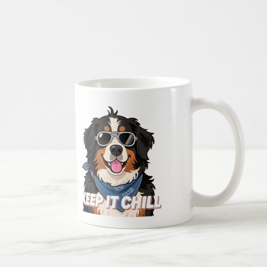 Beruhigter Berner Sennenhund Kunst Kaffeetasse (Rechts)
