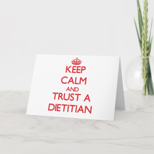 Beruhigung behalten und Vertrauen in einen Diäten Karte (Vorderseite)