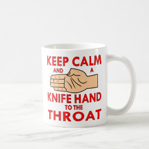 Beruhigung und eine Kniffhand zum Schlag behalten Kaffeetasse