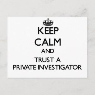 Beruhigung und Vertrauen Sie einem privaten Ermitt Postkarte