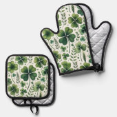 Beruhigung von Clovers Ofenhandschuh & Topflappen-Set (Vorderseite/Rückseite)