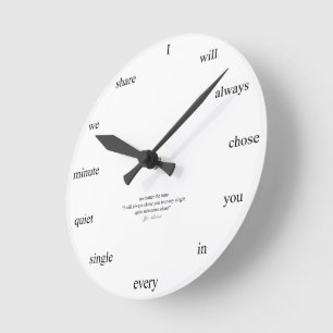 Beruhigungsgelübde, das für immer wiederholt wird. runde wanduhr