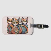 Beruhigungskatzen 3 Gepäckanhänger (Vorderseite (Horizontal))