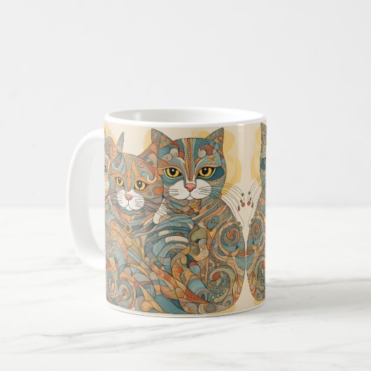 Beruhigungskatzen Kaffee Tasse (Vorderseite Links)