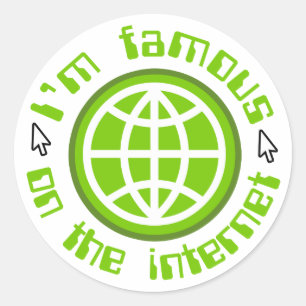 Berühmt im Internet Runder Aufkleber