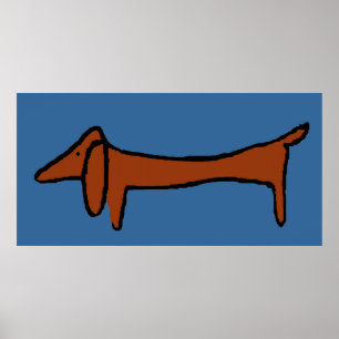 Berühmte abstrakte Brown-Dackel Poster