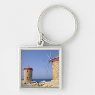 Berühmte alte Windmühlen von Rhodos Griechenland Schlüsselanhänger