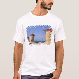 Berühmte alte Windmühlen von Rhodos Griechenland T-Shirt