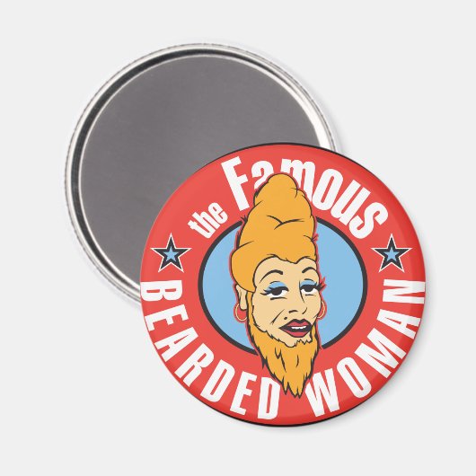 berühmte Bartfrau Magnet (Vorderseite/Rückseite)