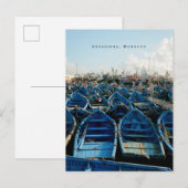 Berühmte blaue Boote von Essaouira Postkarte (Vorne/Hinten)