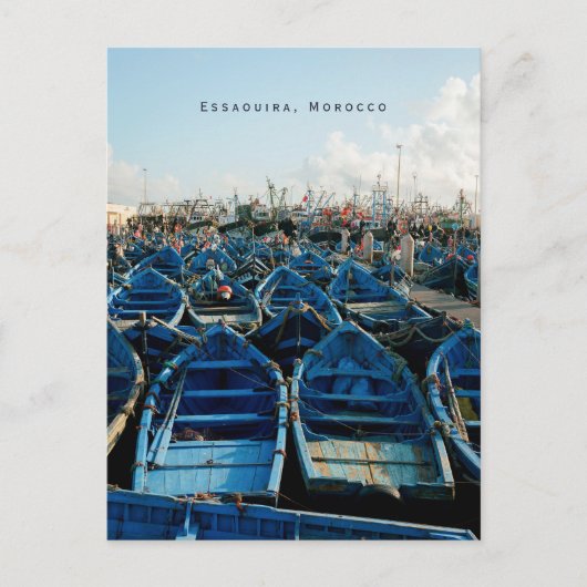 Berühmte blaue Boote von Essaouira Postkarte (Vorderseite)