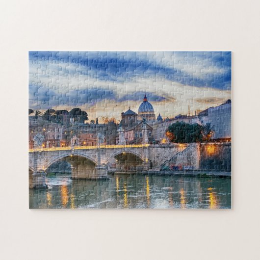 Berühmte Brücken am Tiber Rom. Puzzle (Horizontal)