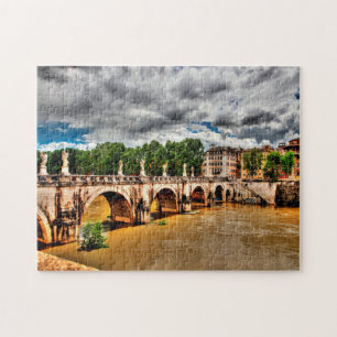 Berühmte Brücken am Tiber Rom. Puzzle