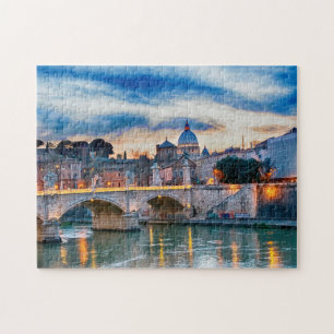 Berühmte Brücken über den Tiber Rom. Puzzle