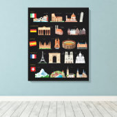 Berühmte europäische Denkmäler Leinwanddruck (Insitu (Holzboden))