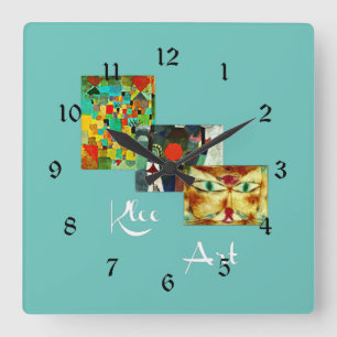 Berühmte Gemälde von Paul Klee Quadratische Wanduhr
