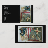 Berühmte Gewerkschafts-Kampf-Flaggen - Platte 1 - Visitenkarte (Vorne/Hinten)