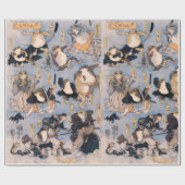 Berühmte Helden der Kabuki-Bühne, gespielt von Frö Geschenkpapier (Flach)