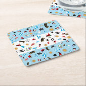 berühmte Ikonen von Argentinien mit Flagge Rechteckiger Pappuntersetzer (angewinkelt)