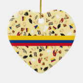 Berühmte Ikonen von Kolumbien mit Flaggenfahne Keramikornament (Hinten)