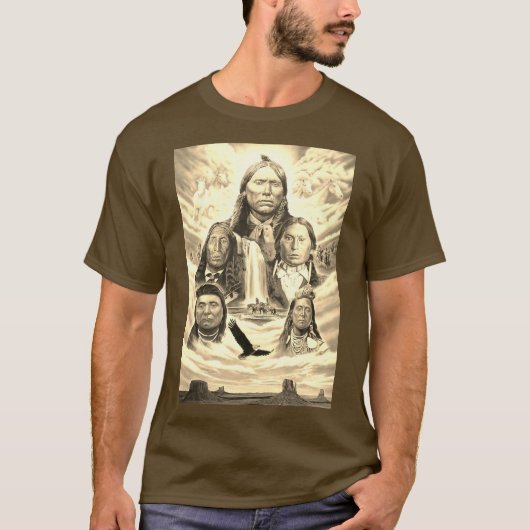 Berühmte Indianerchiefs Mens Brown T-Shirt (Vorderseite)