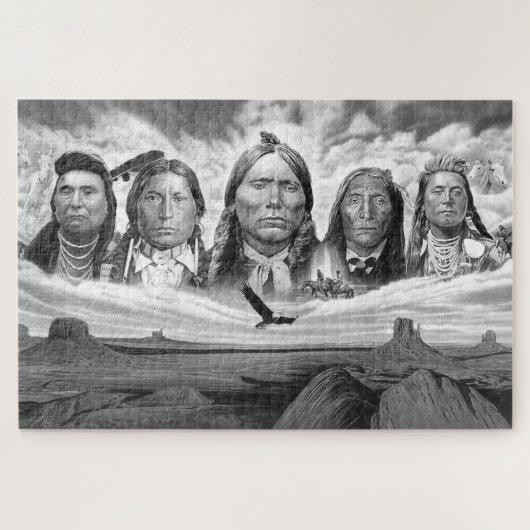 Berühmte indische Chiefs Indianer Horizontal Puzzle (Horizontal)