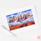 Berühmte indische Chiefs-Indianer malen Rechteckiger Aufkleber (Umschlag)