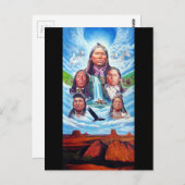 Berühmte indische Häuptlinge malen die amerikanisc Postkarte (Vorne/Hinten)