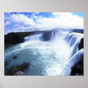 Berühmte Jodafoss-Fälle in Nordost-Island Poster