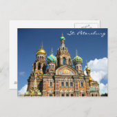 Berühmte Kirche aus St. Petersburg Russland Postkarte (Vorne/Hinten)