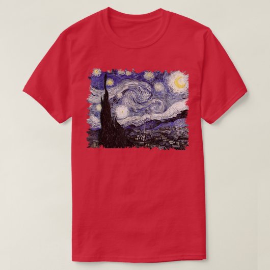 Berühmte Klassik The Starry Night Remix Van Gogh T-Shirt (Design vorne)