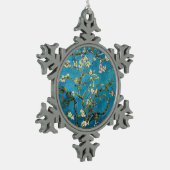 Berühmte Kunst - blühender Mandelbaum. Vincent van Schneeflocken Zinn-Ornament (Links)