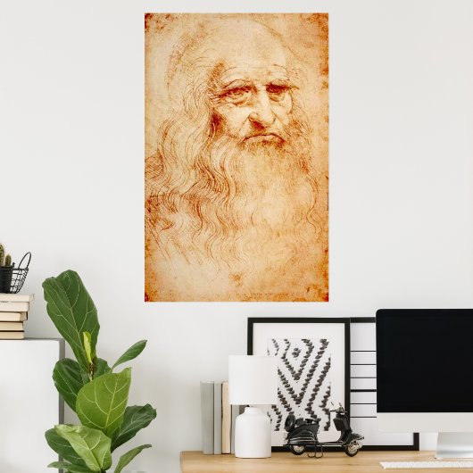 BERÜHMTE KUNST - LEONARDO DA VINCI - SELBSTPORTRAT POSTER (Heimbüro)