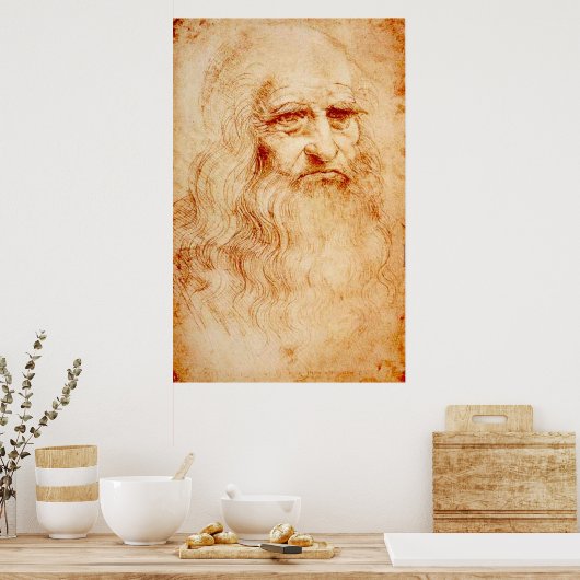 BERÜHMTE KUNST - LEONARDO DA VINCI - SELBSTPORTRAT POSTER (Küche)