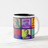 Berühmte KünstlerInnen im Pop Art Style Zweifarbige Tasse (VorderseiteRechts)