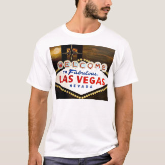 Berühmte Las Vegas-Zeichen-Nachtzeit - Mond über T-Shirt