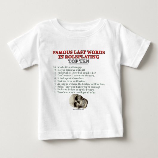 Berühmte letzte Wörter im Roleplaying: Top Ten (Vorderseite)