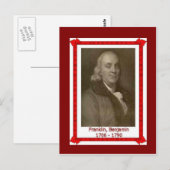 Berühmte Leute, Banjamin Franklin 1705-1790 Postkarte (Vorne/Hinten)