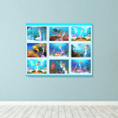 Berühmte Meerjungfrau-Collage. Leinwanddruck (Insitu (Holzboden))