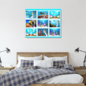 Berühmte Meerjungfrau-Collage. Leinwanddruck (Insitu (Schlafzimmer))