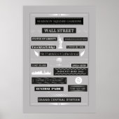 Berühmte New Yorker Sehenswürdigkeiten Moderne Ger Poster (Vorne)