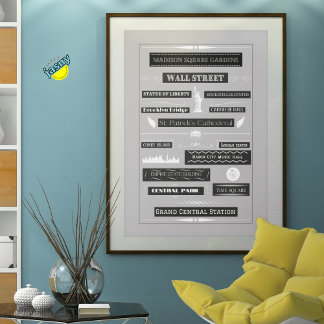 Berühmte New Yorker Sehenswürdigkeiten Moderne Ger Poster